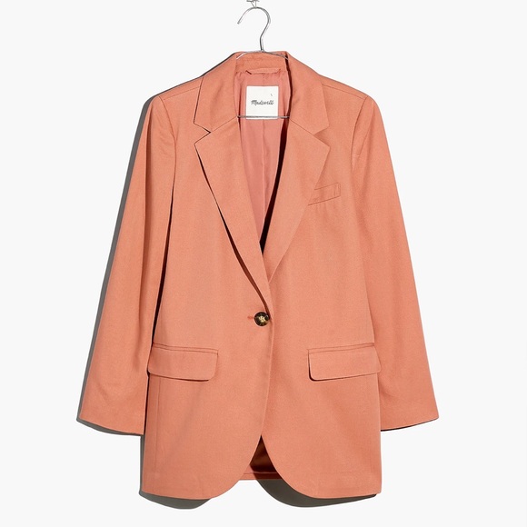NWOT MADEWELL Size L The Larsen Blazer in Drapeweave - Dried Rose - Picture 1 of 5